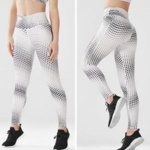 Fabletics white with black polkadot and stars powerhold high waisted leggings